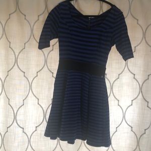 Blue and white stripped dress